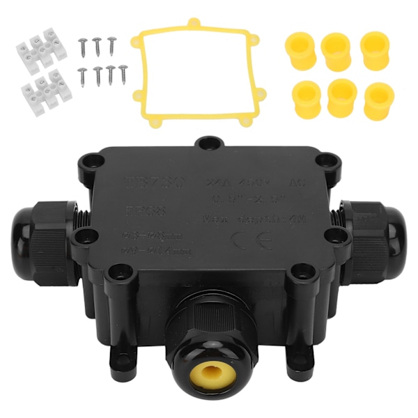 Vandafvisende Forbindelsesboks 3-vejs Udendørs Elektrisk Kabelforbindelseskasse IP68 TB730