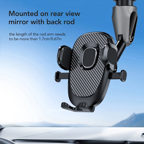 Bakspejl Telefonholder 360 Graders Roterende Bred Anvendelse Mobiltelefon Holder Cradle Mount