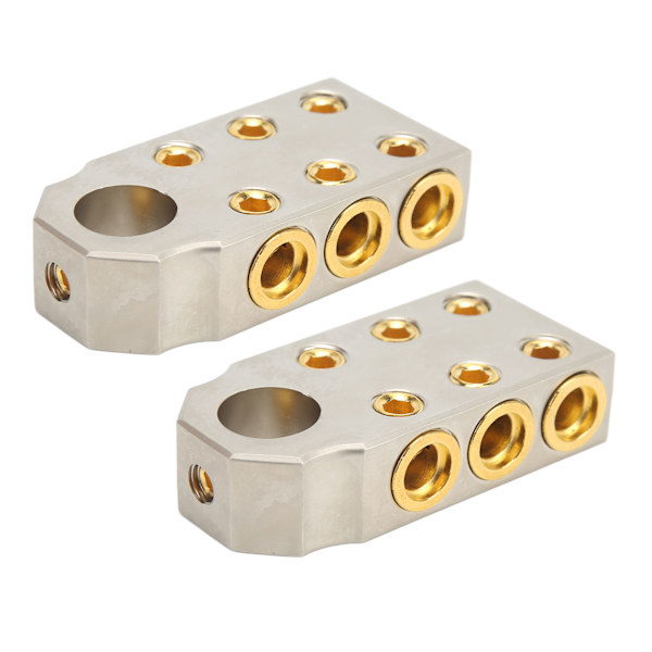 Par Batteriklämma Positiv Negativ Ljudmodifiering Guld för 1/0AWG 2/0AWG Svetskabel