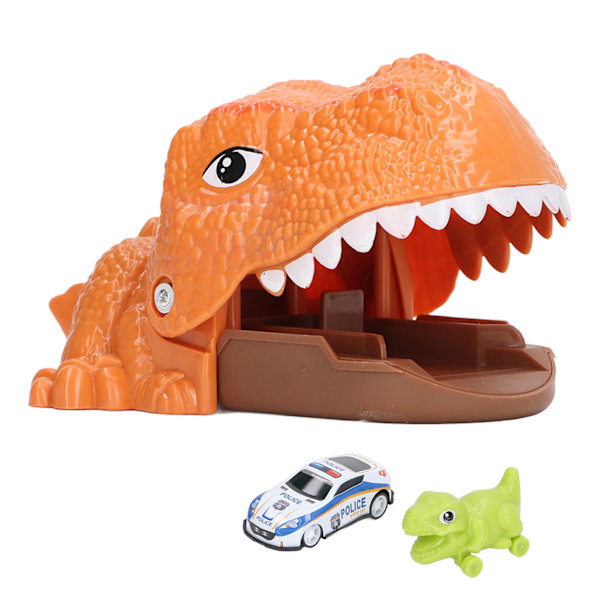 Kids Dinosaurs Car Playset Inertial Drive One Button Push Launch Dinosaurs Vehicle Launch Toy for Boys Girls Orange