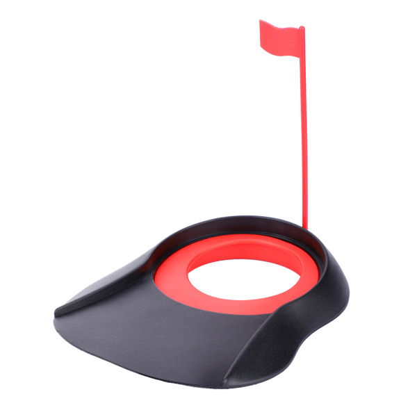 Putting Cup Hål Putter Practice Trainer Aid Flag 1 Set för Golf In/Outdoor Red B