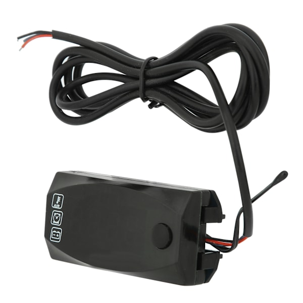 3-i-1 Motorcykel LED Voltmeter Termometer Elektronisk Klocka Mätare IP67 Vattentät Mätare 6V-30V