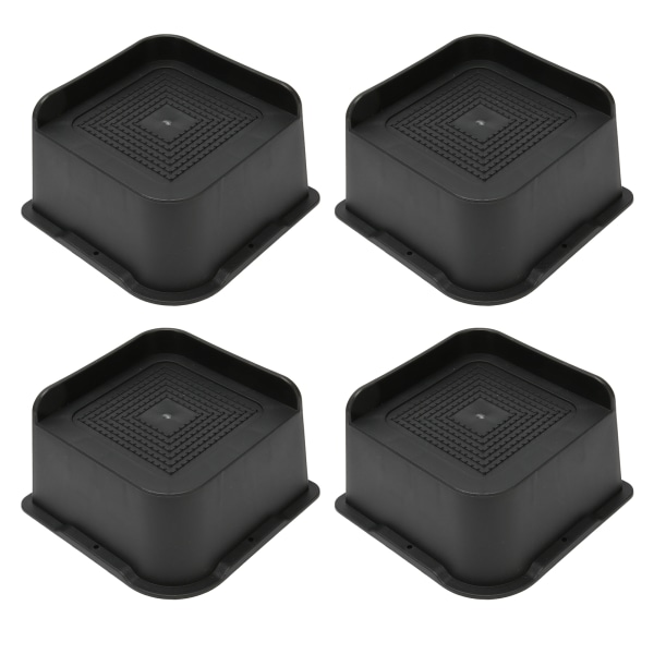 4PCS Bed Risers ABS L Shape Anti Slip Chair Leg Extra Lifts Furniture Riser Stand Blocks for Desk Cabinet Sofa Couch Tables Black 7.6cm/3in