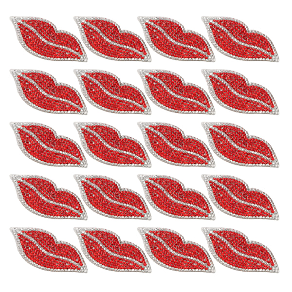 20 stk røde læber rhinestones harpiks krystal varmt diamant mønster tøj dekoration DIY tilbehør