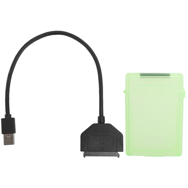 2,5 tommer SATA USB 3.0 Adapter SSD HDD harddiskkabel Datamaskintilbehør beskyttelsesboks (grønn)