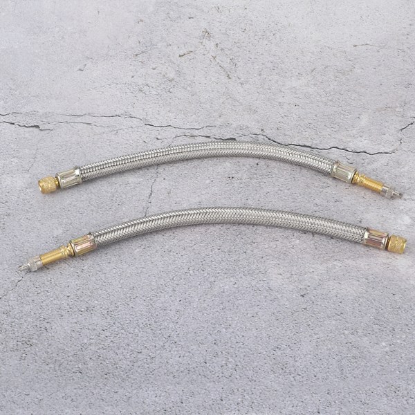 2 stk. Dækventilstamme Forlængeradapter Rustfrit Stål Flettet Bil Universal 250mm