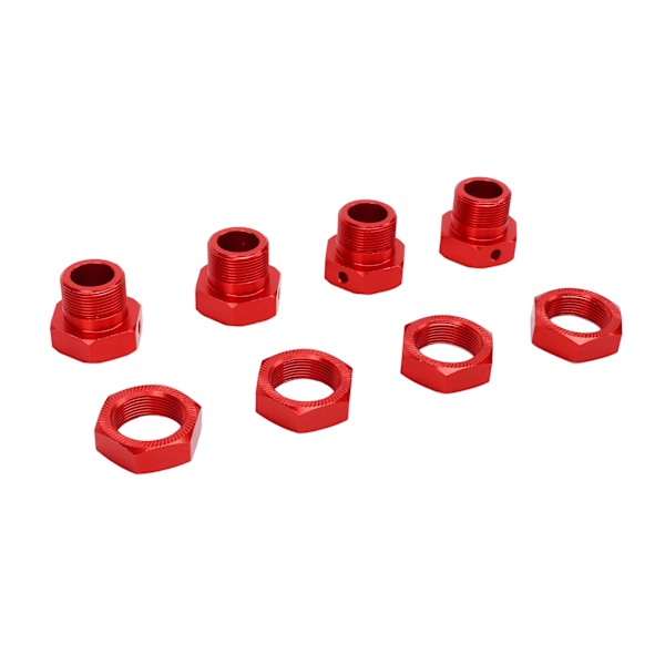 4 st RC Hjul Hex Nav Adaptrar 24mm Stark Aluminiumlegering RC 24mm Hjul Hex Nav Adaptrar med Skyddsstift för ARRMA 1/5 Röd