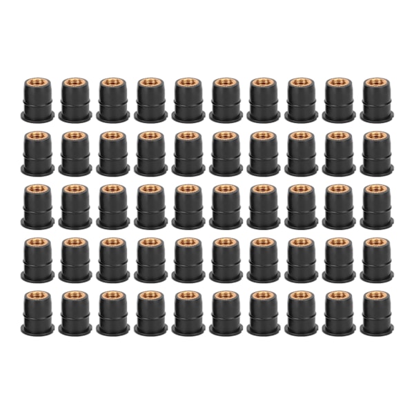 50 KPL Kumimutteri M6x0,8mm Muutos Moottoripyöriin Mönkijöihin Tuulilaseihin Runkoon