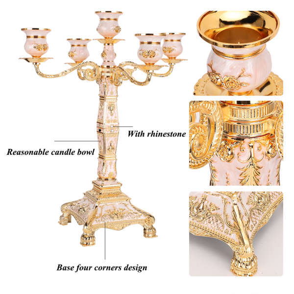 Luksus hjemme kandelaber Vintage preget lysestake Middagsbord dekor bryllup ornamenter
