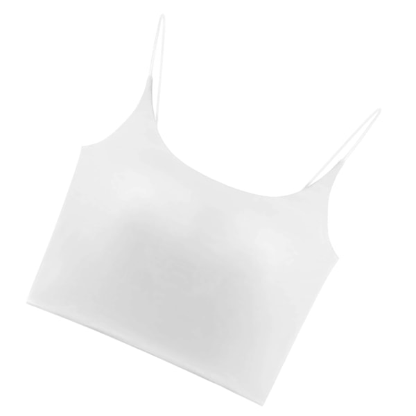 Kvinders Spaghettistrops Tanktop Slim Fit Brystpolstret Åndbar Ærmeløs Basic Camisole Hvid 39,6-62,5 kg