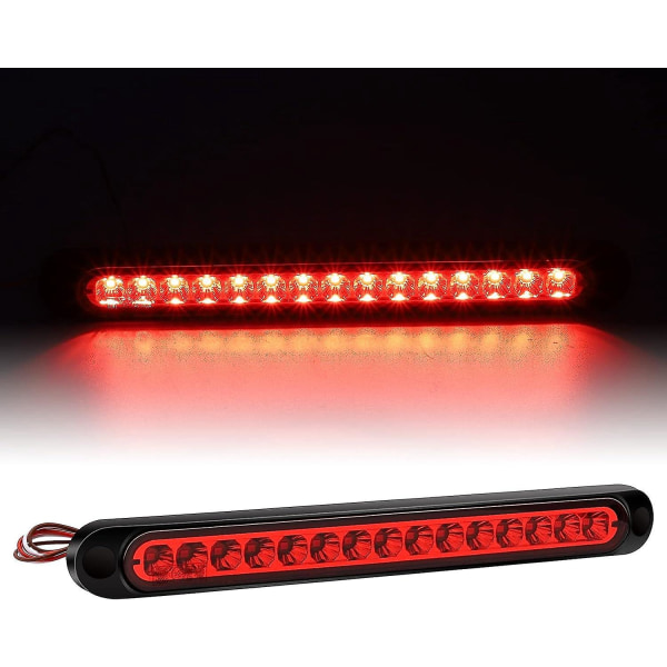 Red LED Third Brake Light - Waterproof 15 LED Universal 12V/24V Truck Tail Light
