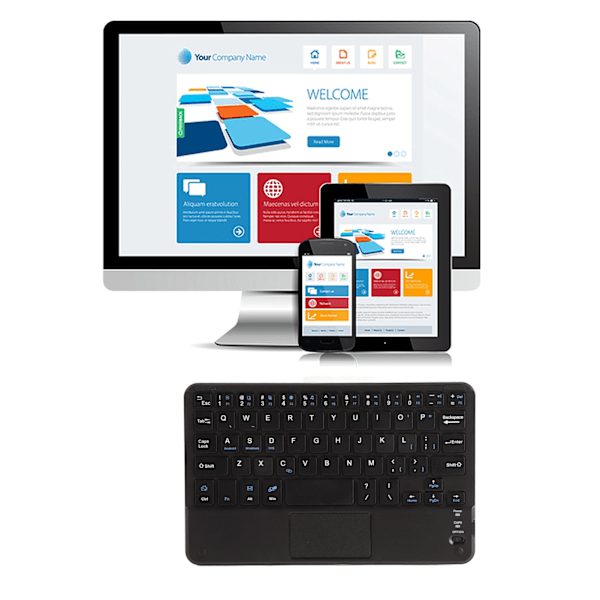 Trådløst Ultra Slim Touchpad for Bluetooth-tastatur - 7 tommer