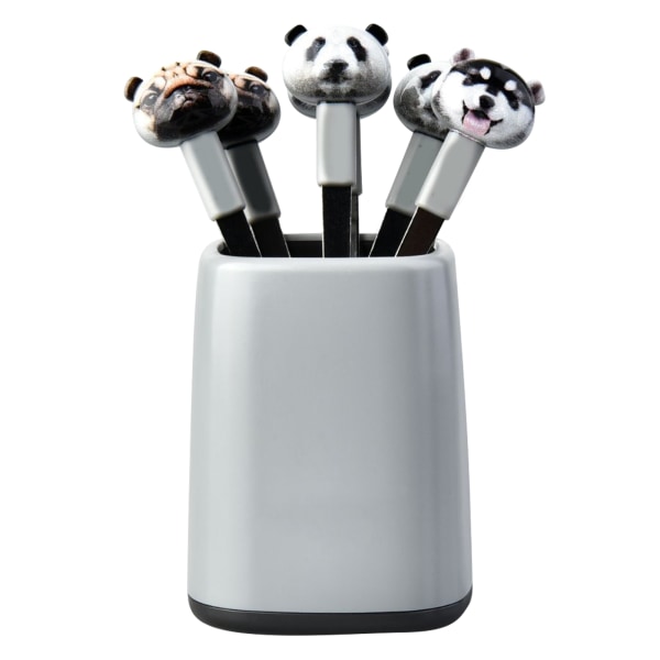 Fork Cutlery Set Cartoon Animal Design Stainless Steel Light Weight Portable Kitchen Cutlery Grey