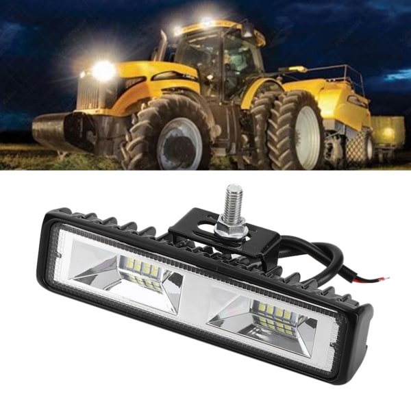 6 tommer 16 LED'er Lysbjælke Pære Bil Ekstra Arbejdslampe 12-24V Sort