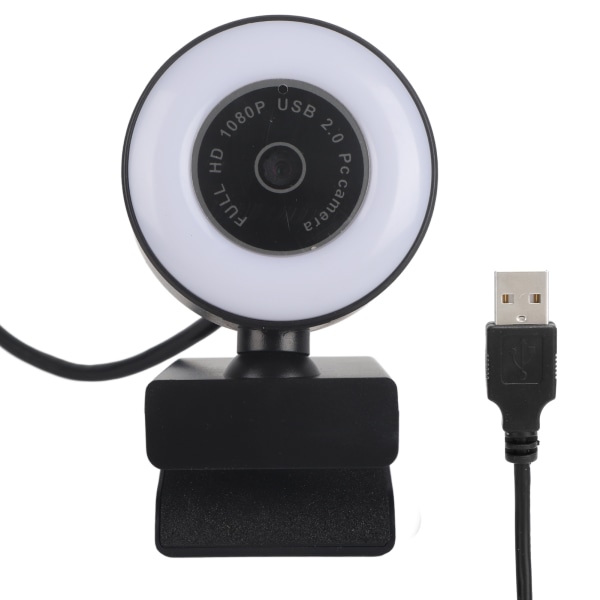 Webcam med lys indbygget mikrofon til livestreaming af videocomputerforsyninger 1080P