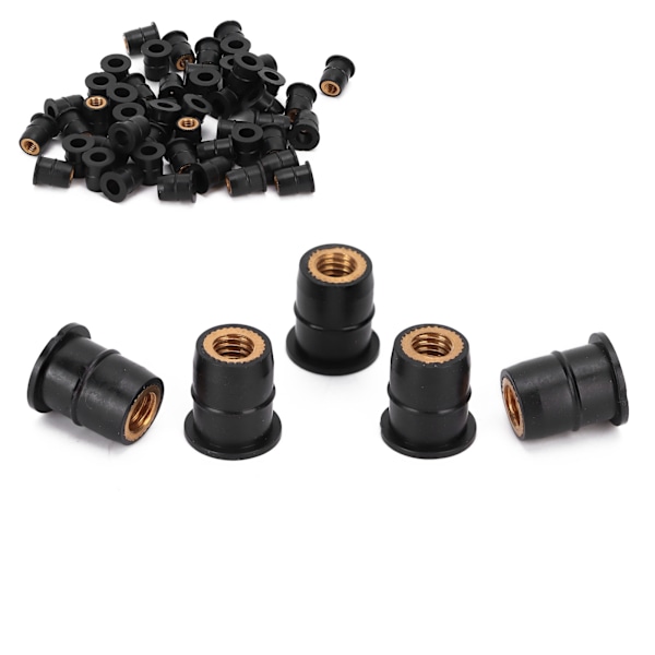 50 stk. Well Nut Gummi M6x0.8mm Modifikation til Motorcykler ATV'er Vindskærme Karosseri