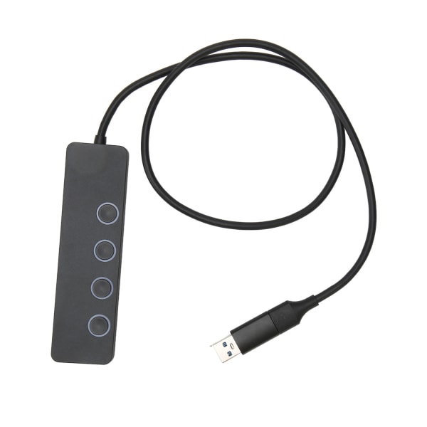 4 i 1 USB C Hub Plug and Play 4 Port USB 3.0 Hub med individuella strömbrytare för surfplatta mobiltelefon