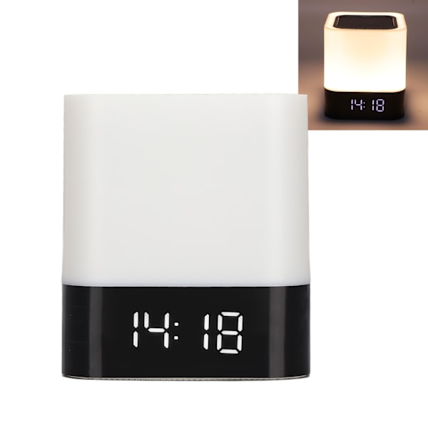 Nattlampa Bluetooth-högtalare Touch Control LED Väckarklocka Bluetooth-högtalare för fritid Vardagsrum Sovrum Läsning