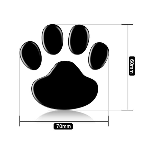 2 stk./sæt Bilmærkat Cool Design Pote 3D Dyr Hunde Fodaftryk Fodaftryk Mærkat Bilmærkater