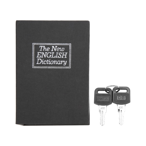 Book Safe Black Praktisk sparekasse med nøgle til opbevaring af små værdifulde genstande