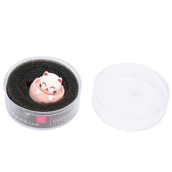 U DISK USB2.0 Gränssnitt Hot Swap Katt Tecknad Stil Portabel Vibrationsresistent Flash Drive för Säkerhetskopiering av Filer (Katt Cirkelspänne 64GB)