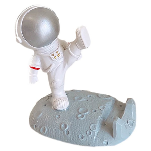 Tegneserie Astronaut Telefonholder Harpiks Sød Rummand Telefonstativ Sjov Smartphone Beslag til Skrivebord Hjem Kontor