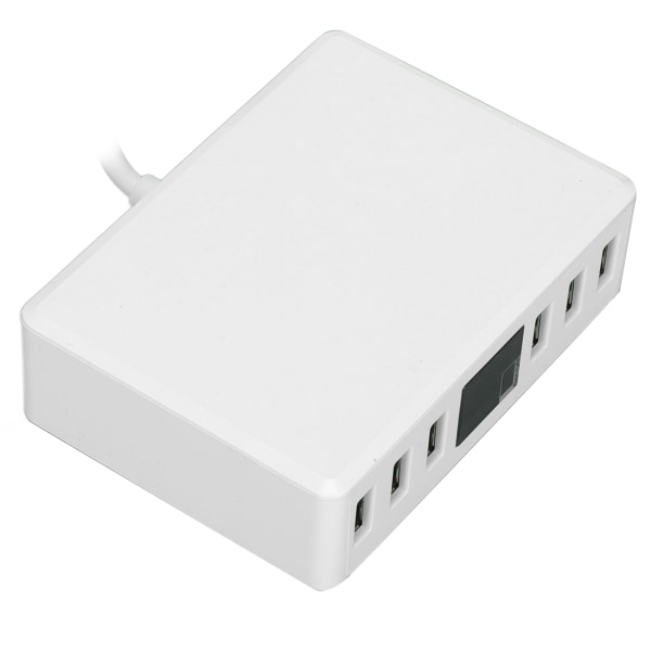 6 porter QC 3.0 USB-lader Hurtiglading digital skjerm Smart ladestasjon 100‑240VEU Plugg 100‑240V