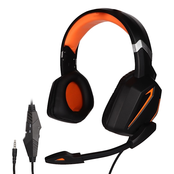 Spelheadset med Surroundljud, Minnesskumkuddar, 3,5 mm Trådbunden Hörlurar med Mikrofon för Xbox One PC Laptop