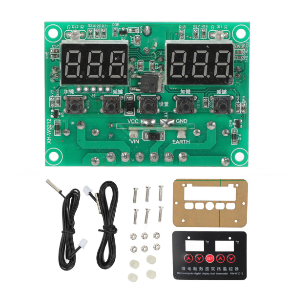 220V temperaturregulator digitalt display Dobbelt relæ termostatregulatormodul HWW1012