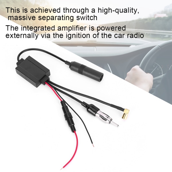 Bil DAb Antenn Splitter Digital Radio Signal Mottagningsförstärkare Adapter för Europa