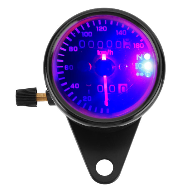 Motorcykel Instrument Digitalt Display Omdrejningstæller Speedometer Kilometertæller Sort