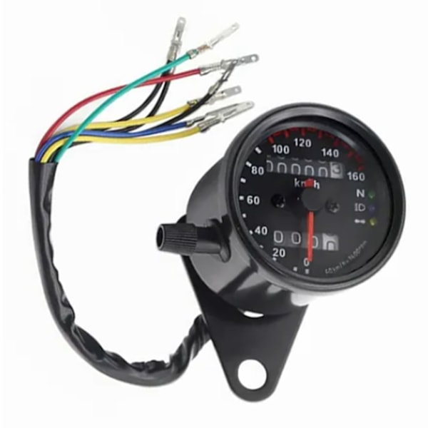 Motorcykel Speedometer 12V Digital Hastighed Kilometertæller Universal Pasform Odometer med Blå LED Baggrundsbelysning