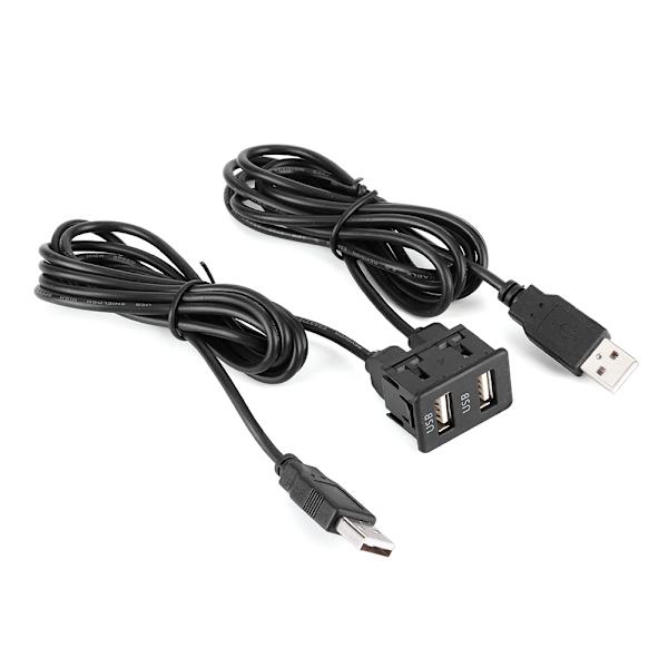 1,5 m Instrumentbräda Kabeladapter 2 Port Bilfäste Infälld Sladd för Lastbil Båt