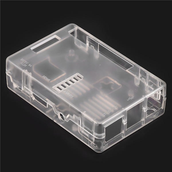 Transparent ABS-hus Beskyttelsesetui Skalldeksel med 2 stk kjølefinner for Raspberry Pi 3 B/2 B/2B+