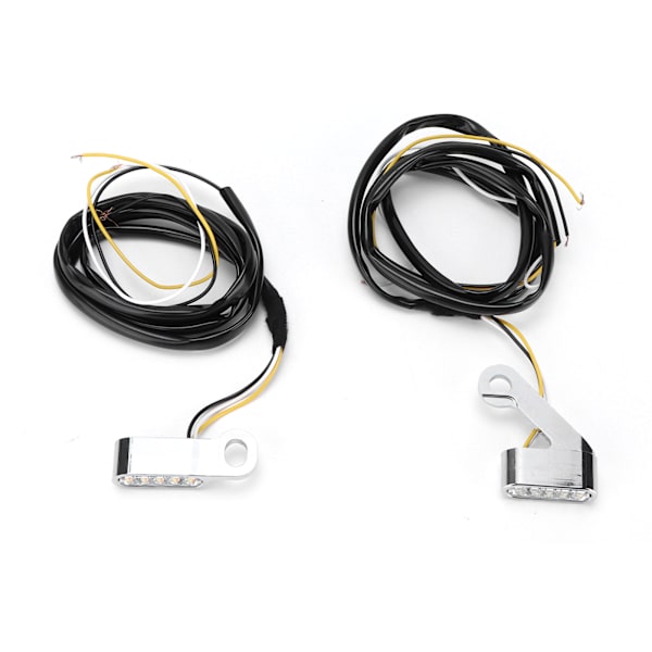 2 STK Mini LED Hjørnelys Blinklys Korrosjonsbestandig Aluminiumslegering Motorsykkel Tilbehør Sølv Skall Hvitt Speil