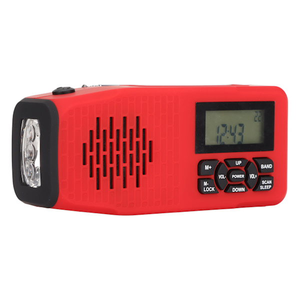 XSY098D Aurinkovoimalla toimiva käsikampi-radio IPX3 Vedenkestävä AM/FM/NOAA Säävaroitusratiolla SOS-hälytyksellä Varavalo Kuulokeliitäntä