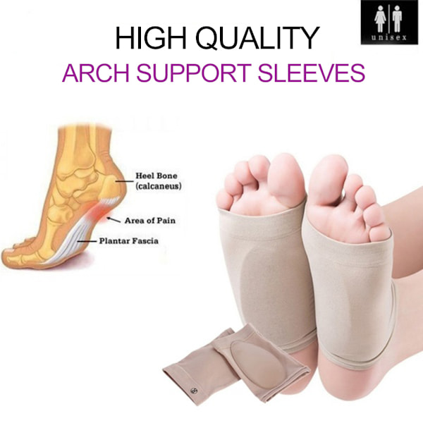 Arch Support Elastic Bandage with Silicone Pad Insole Sleeves For Flatfoot Heel Spurs Arch Pain Relief