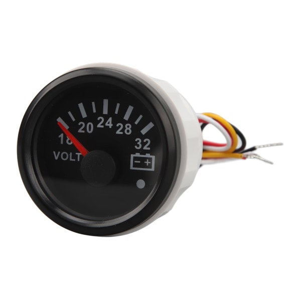 52MM Voltmeter DC 9 till 32V Hög Noggrannhet Snabb Respons Pekarvoltmeter med Bakgrundsbelysning För Husbilar Yacht Fiske Båtar Skepp Svart Urtavla Svart Ram