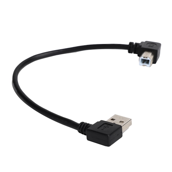 20 cm USB A til USB B skriver- og skannerkabel - venstre vinkel, svart