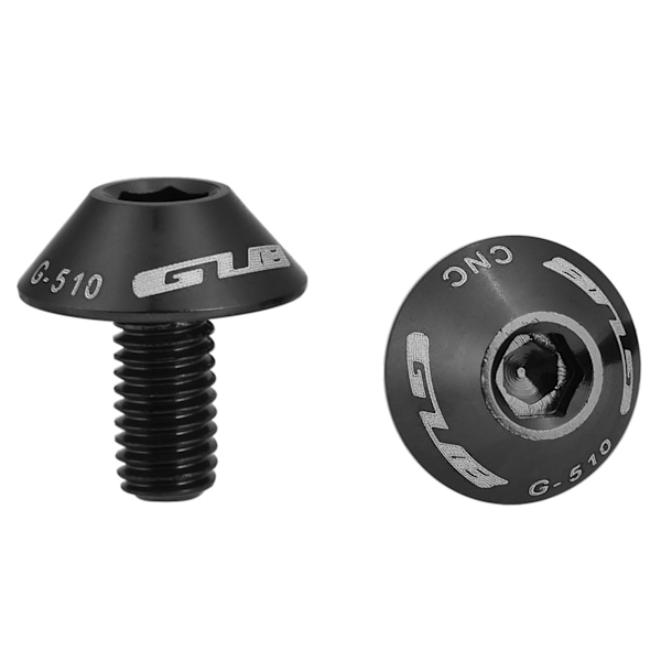 GUB G-510 2Pcs M5 * 12mm Bike Bicycle Water Bottle Cage Holder Bracket Screw Bolts(Black)