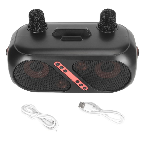 Karaoke-högtalare Bärbar Bluetooth 5.0 Karaokemaskin med lång batteritid med 2 mikrofoner för hemma utomhus