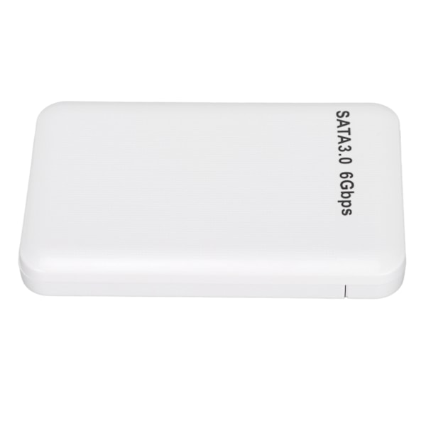 Externt HDD-fodral 2.5in USB3.0 SATA3.0 Plug and Play HDD-kabinett Stödjer 3TB Kapacitet med LED-indikator för Windows Vit