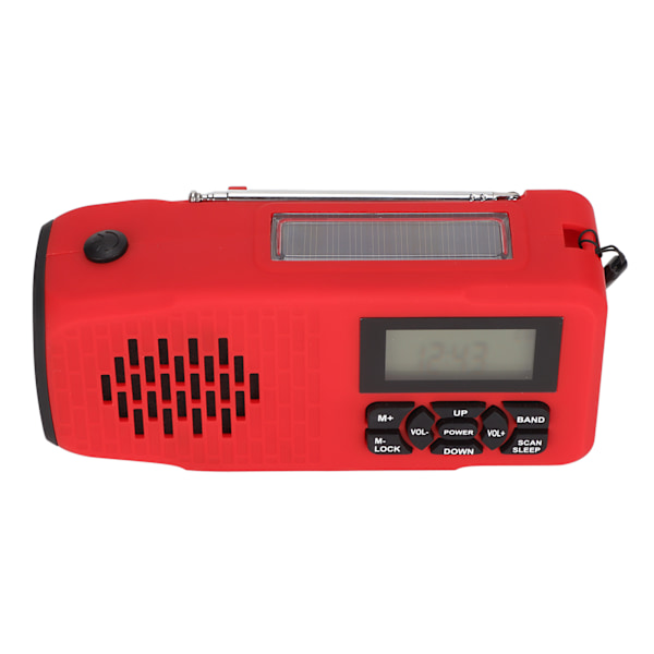 XSY098D Aurinkovoimalla toimiva käsikampi-radio IPX3 Vedenkestävä AM/FM/NOAA Säävaroitusratiolla SOS-hälytyksellä Varavalo Kuulokeliitäntä