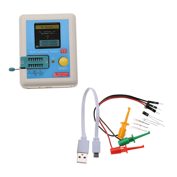 LCr T7 TFT Transistor Tester Fullfarge Grafisk Display Multifunksjons Test