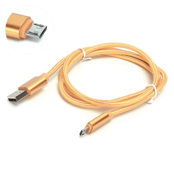 1M Heavy Duty flätad USB laddare Laddningskabel Data Sync Laddningskabel Ledning GoldMicro USB