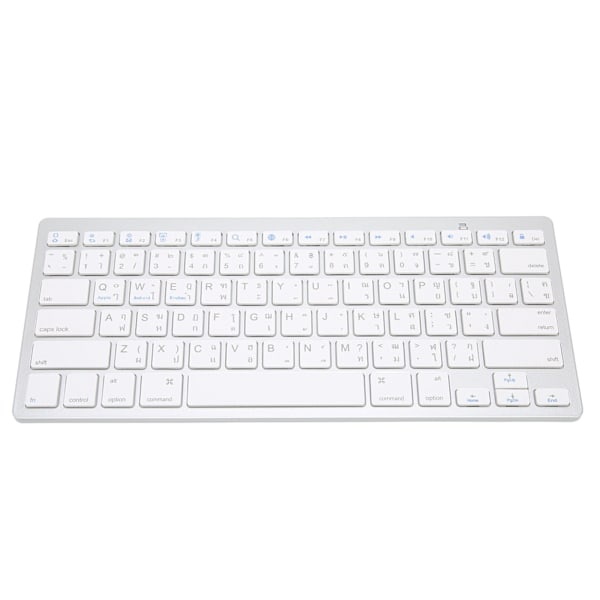 Trådløst tastatur Engelsk Thai Tosproget Bærbar Stilfuld Ultra Tynd Sølv Hvid Computer Tastatur