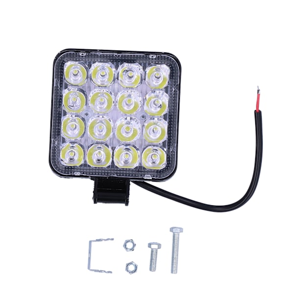 16LED Arbetslampa 48W IP68 Vattentät Tetragonum Universell Modifiering för Bil Motorcykel