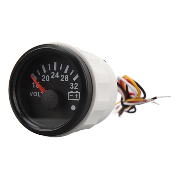 52MM Voltmeter DC 9 till 32V Hög Noggrannhet Snabb Respons Pekarvoltmeter med Bakgrundsbelysning För Husbilar Yacht Fiske Båtar Skepp Svart Urtavla Svart Ram
