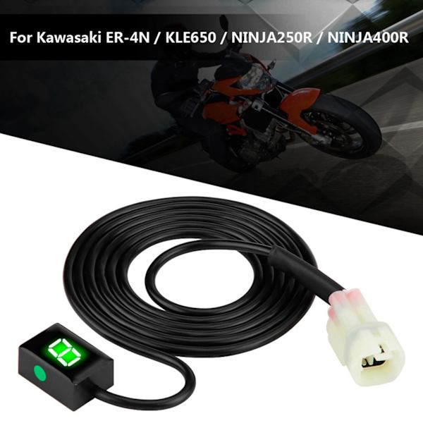 Motorcykel Gear Indikator Display Speedometer Digitalt Gearskifte Sensorer til Kawasaki (#Grøn)