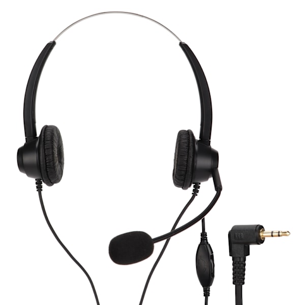 Telefonhodetelefon med 2,5 mm plugg, støyreduksjon, binaural, kablet, for kundesenter, med mikrofon, for hjemmekontor